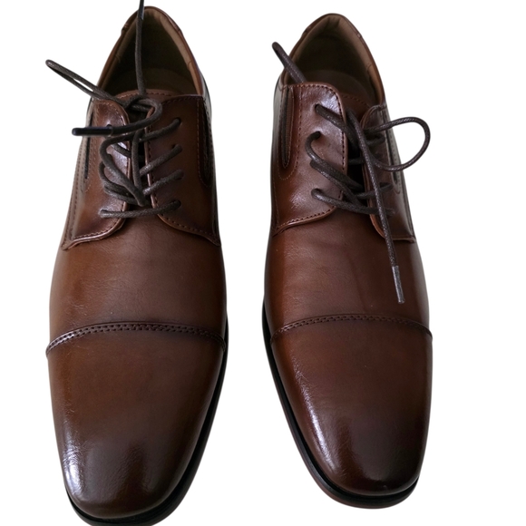 Guess Sulai Faux Leather Loafers Shoes Men's Dark Natural Size 7.5 - Picture 2 of 10